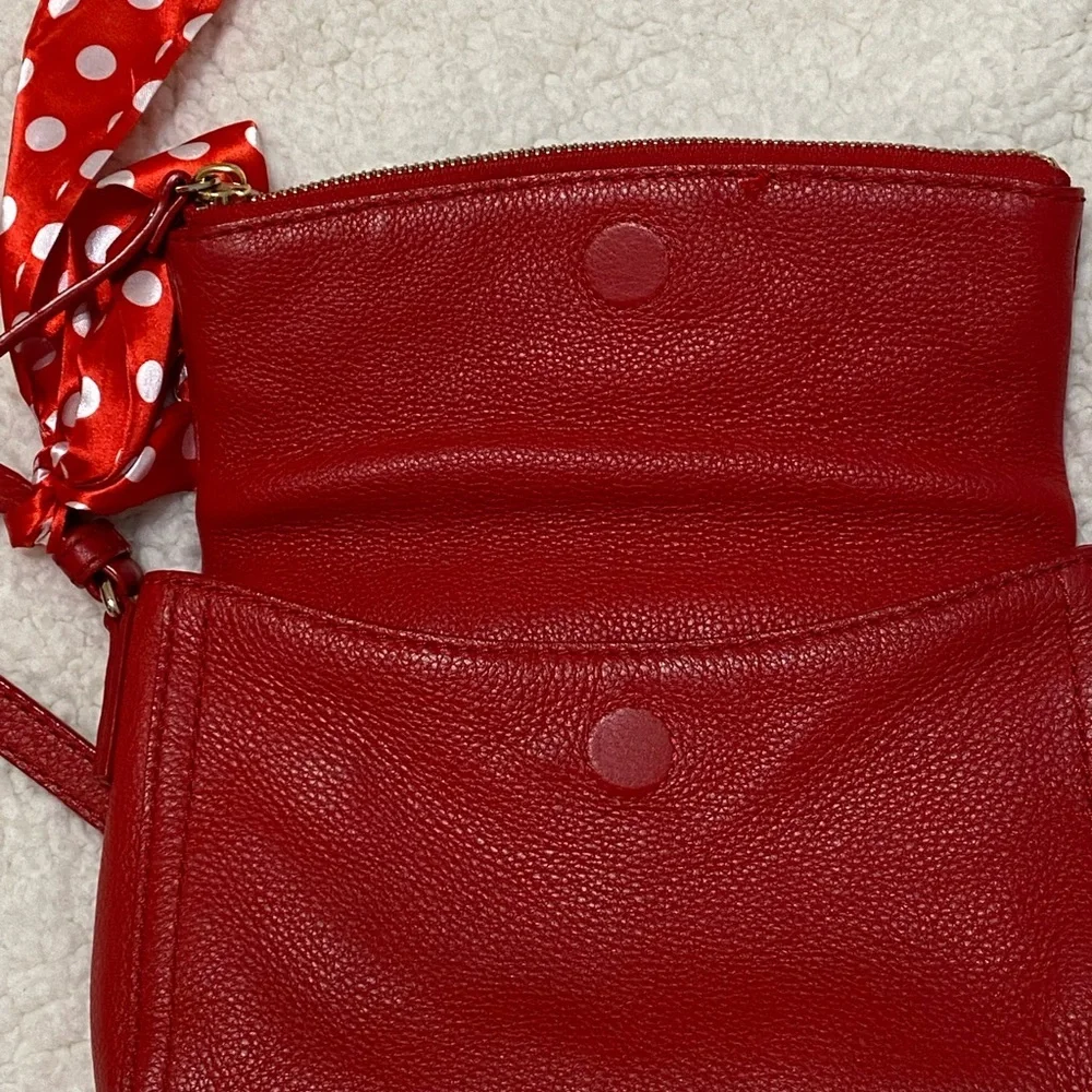 Kate Spade Vintage and Stunning Vibrant Red Leather Bag and Twilly